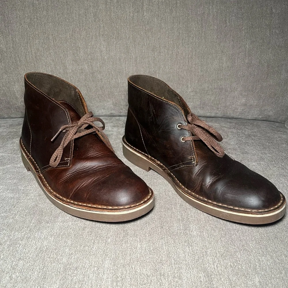 Men's Brown Leather Chukka Boots - Picture 1 of 7